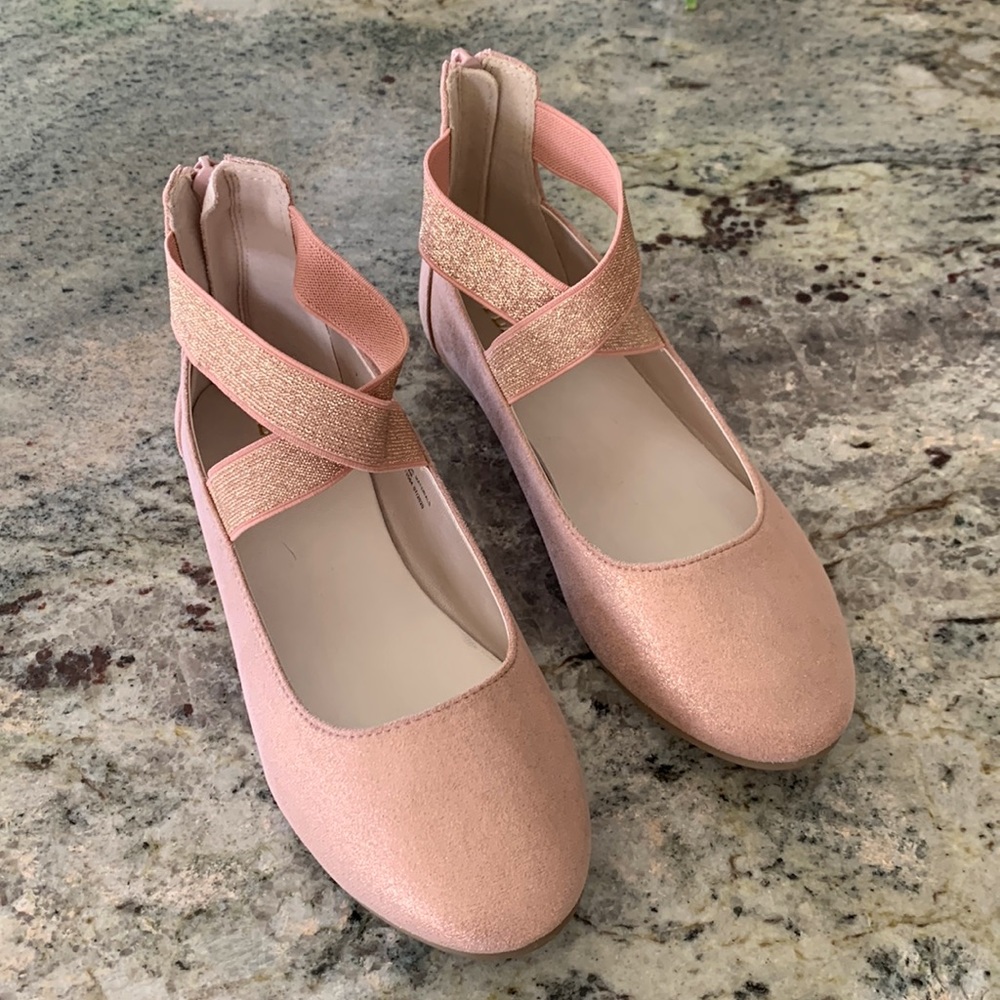 NEW The Children's Place Girls Shimmer Wrap Ballet Flats